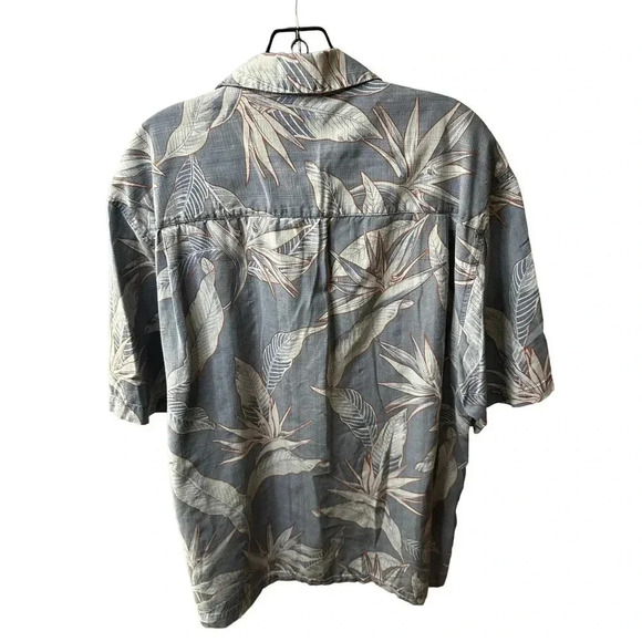 Jamaica Jaxx Men's Silk Gray Hawaiian Casual Button-Down Shirts Size Large - Picture 3 of 5